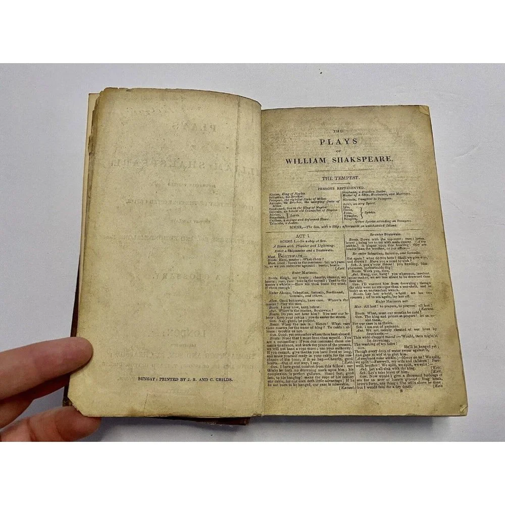 Antique Shakespeare’s Play’s Complete‎ In One Volume 1836 Dramatic Works